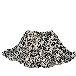 Leopard Print Flared Skirt